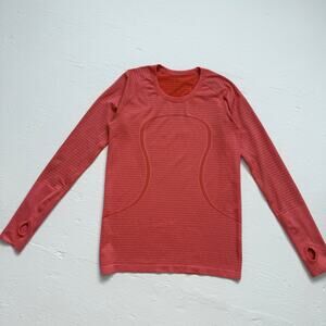 Lululemon Swiftly Tech Long Sleeve Crew Coral, Size 10